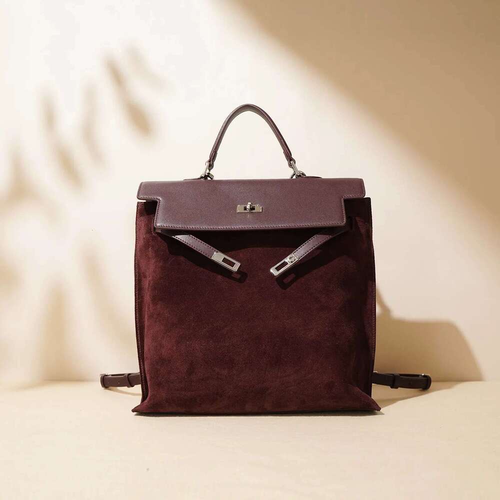 Suede Cowhide Leather Women Handbag Designer Ladies High Quality Shoudler Backpacks 2025 New