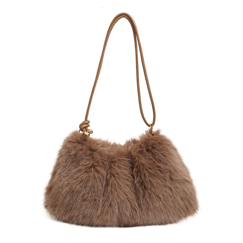 2025S Designer Women S Bag Handheld Plush Autumn Winter New Internet Celebrity Small Fresh Texture Hairy Versatile Tote Women S Bag
