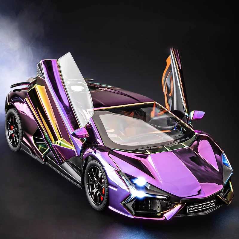 Spray coating 1 24 Lamborghini Revuelto hybrid supercar alloy die-casting model car micro car simulation series birthday giftXJ250407