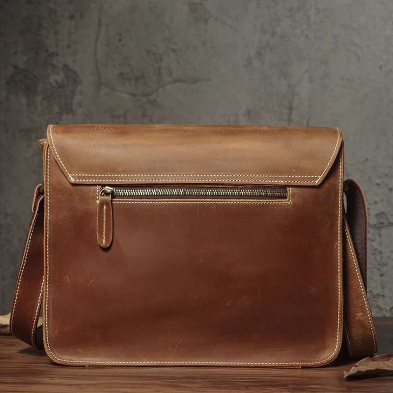 NUKA Retro Genuine Leather Messenger Crazy Horse Cowhide Shoulder Bag Men And Women High Quality Brand Crossbody Bags