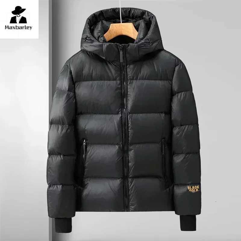 Winter Mens Down Jacket High Quality Thicken Waterproof Thermal Coat Men Lengthened Solid Color Short Hooded Warm Coats 3XLT251107