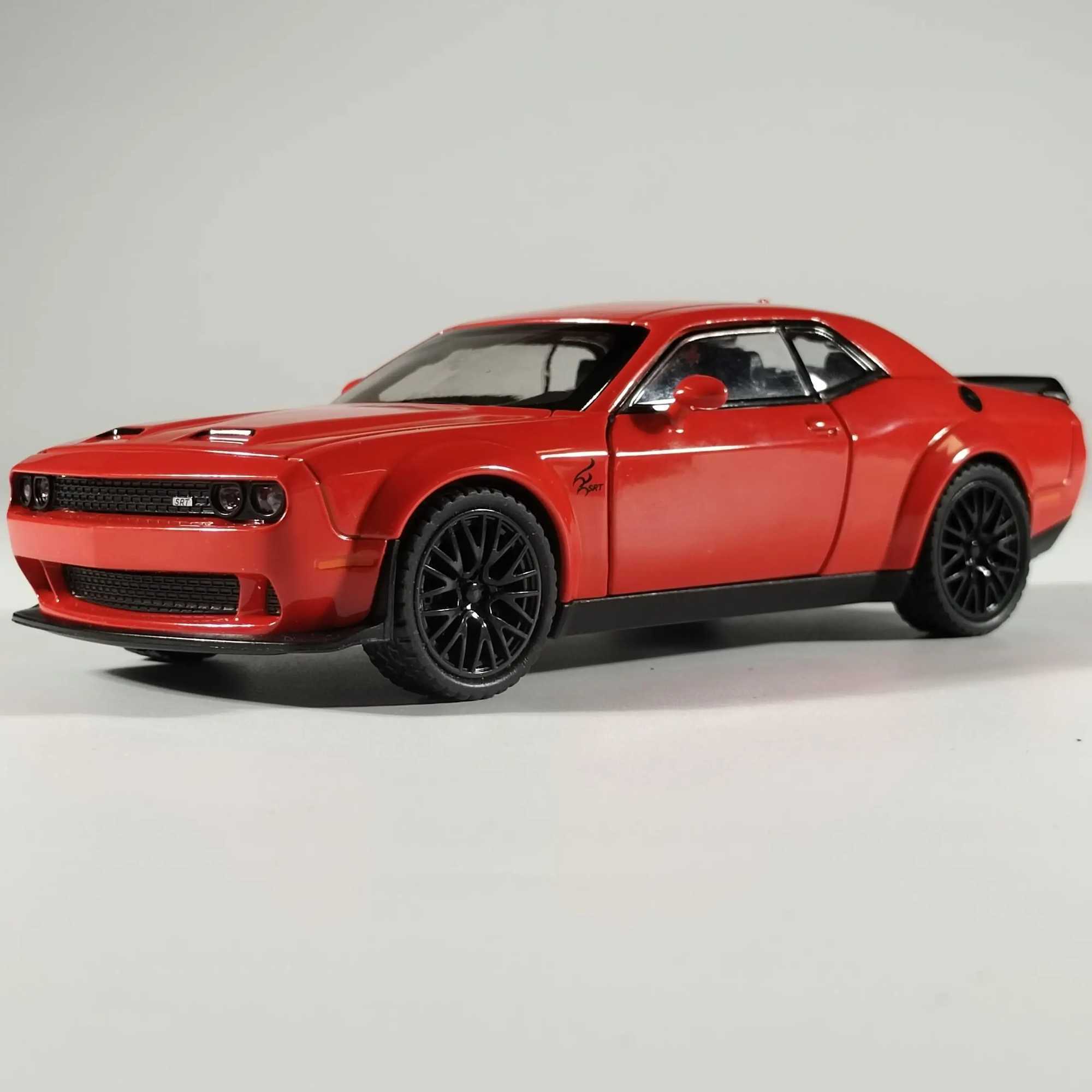 Dodge Challenger Hellcat Sports Car Alloy Diecast Model Car Childrens Toy Car Series Collection Hobbies celebrates birthdayXJ250407