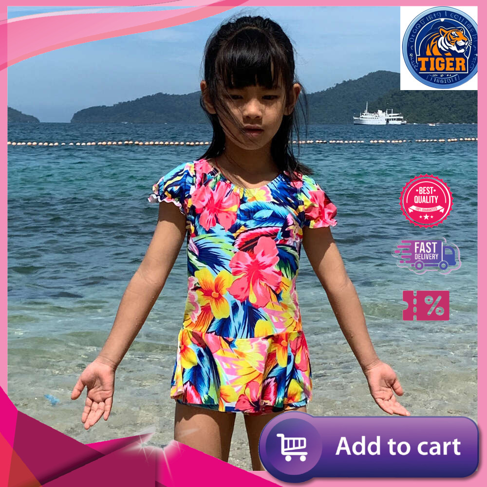 Ddmytiger Ddmytiger Girl S One Piece Princess Skirt Style Cute Korean Short Sleeved Medium To Large Baby Swimsuit Children H