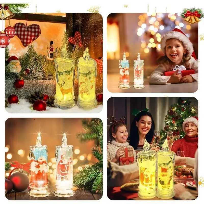 1-5PCS Christmas Flameless LED Electronic Candle Realistic Dripping Tears Santa Claus Snowman Ornaments Home Ornaments Decor W251107