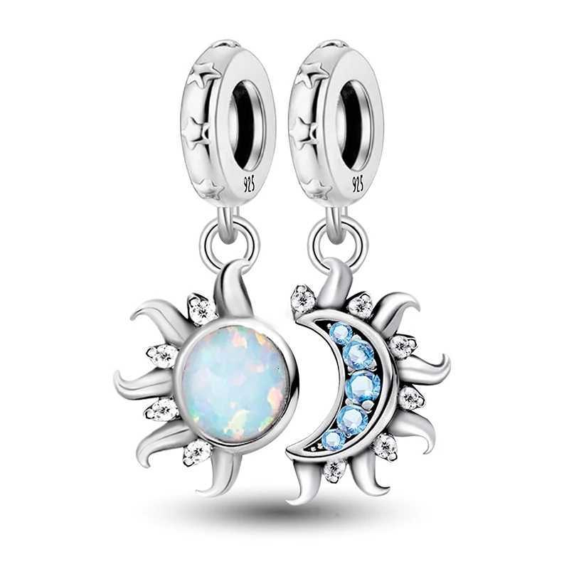 925 Sterling Silver The Bible Cross Sun Moon Blue Series Charms Beads Fit for Women Bracelets DIY High Quality Fine JewelryXJ251107