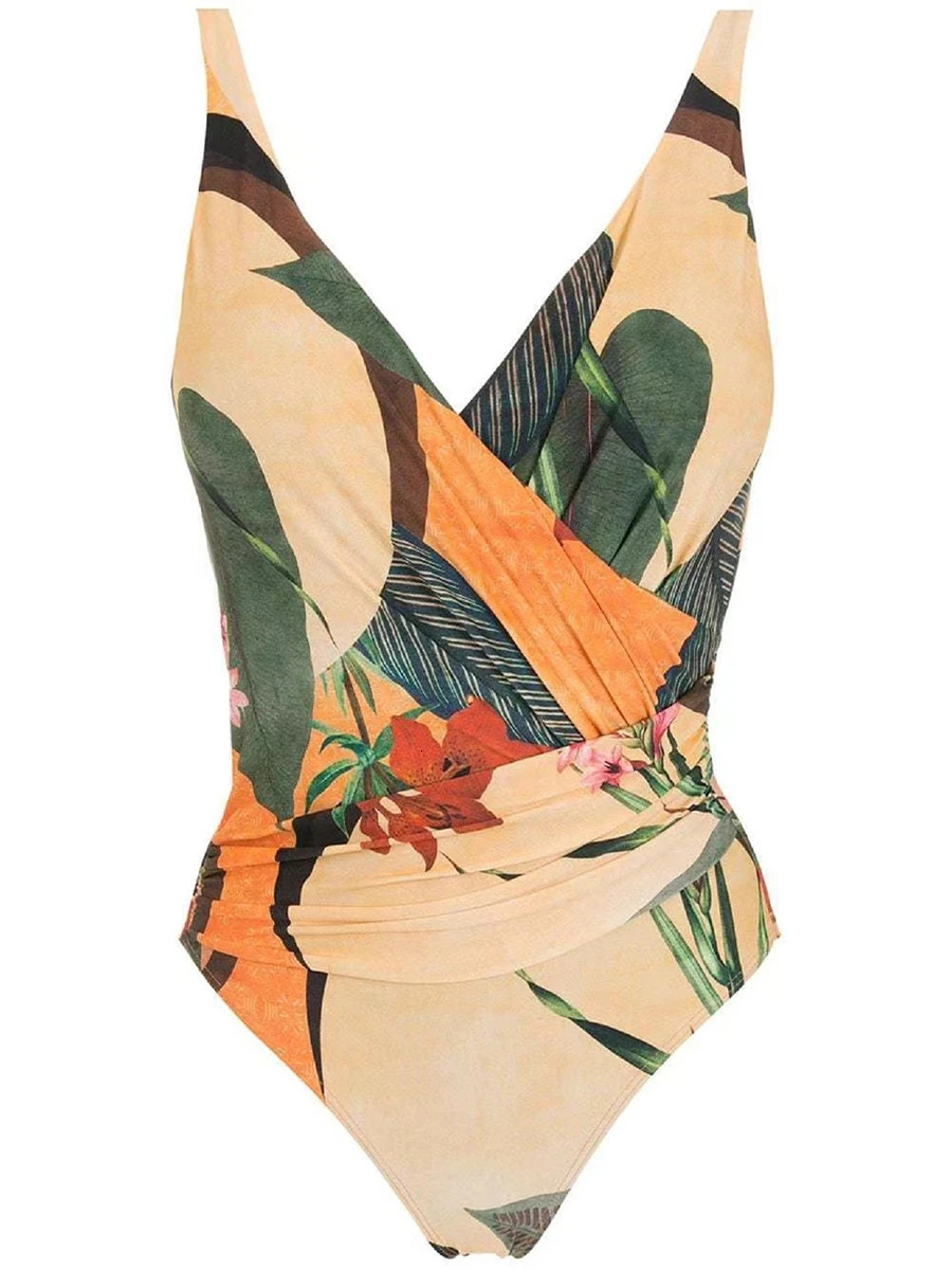 printed swimsuit onepiece and sexy womens apron beachwear summer 250313