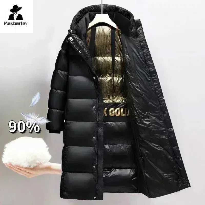 Winter Mens Down Jacket High Quality Thicken Waterproof Thermal Coat Men Lengthened Solid Color Short Hooded Warm Coats 3XLT251107
