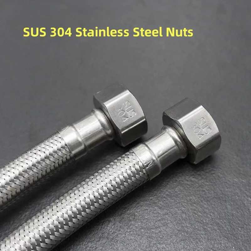 Kitchen Bathro Hose Stainless Steel ible Plumbing Pipes 2 Piece G1/2 G3/8 G9/16 Cold Hot Kitchen Faucet Supply Pipe Hose Y251107