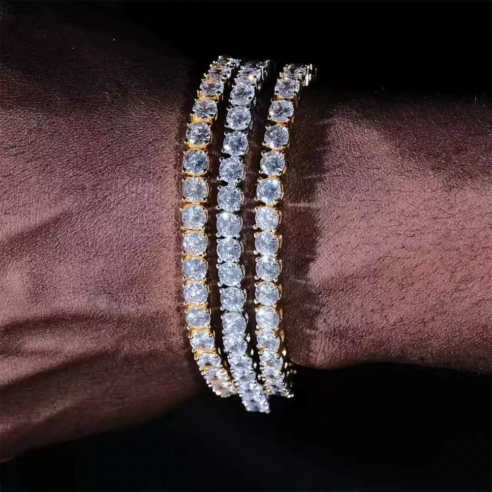 2mm Brass Tennis Chain Mirco Pave Prong Setting with zricon Necklace Hip hop Jewelry Gift BC210