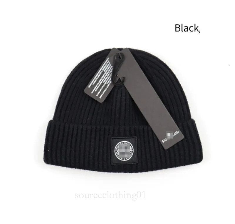 Stone Beanie Islandae Designer Beanie High Quality Black Soft Woolen Fashionable Jacquard Warm Skull Stone Cap For Men And Women Knit Hats White Orange Khaki 981
