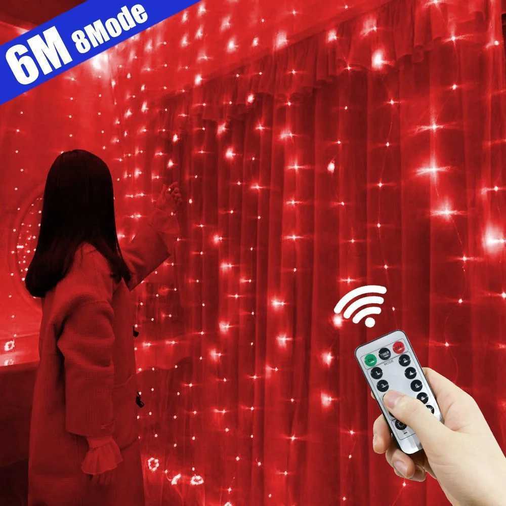 3M/6M New Year Curtain Garland Led String Lights 8 Modes Holiday Lamp Wedding Christmas Fairy Lights for Bedroom Home Decor W251107