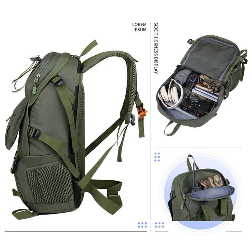 50L Camping Backpack Large Hiking Travel Bags Outdoor Sports Equipment Waterproof Oxford Shoulder Mountain Climbing Rucksack