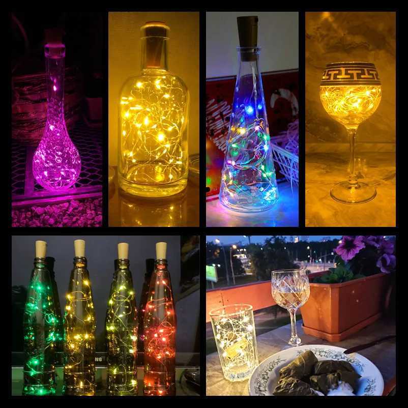 5pcs Bar LED Wine Bottle Cork String Fairy Lights Holiday Decoration Garland Fairy Lights Christmas Copper Wire String Lights W251107