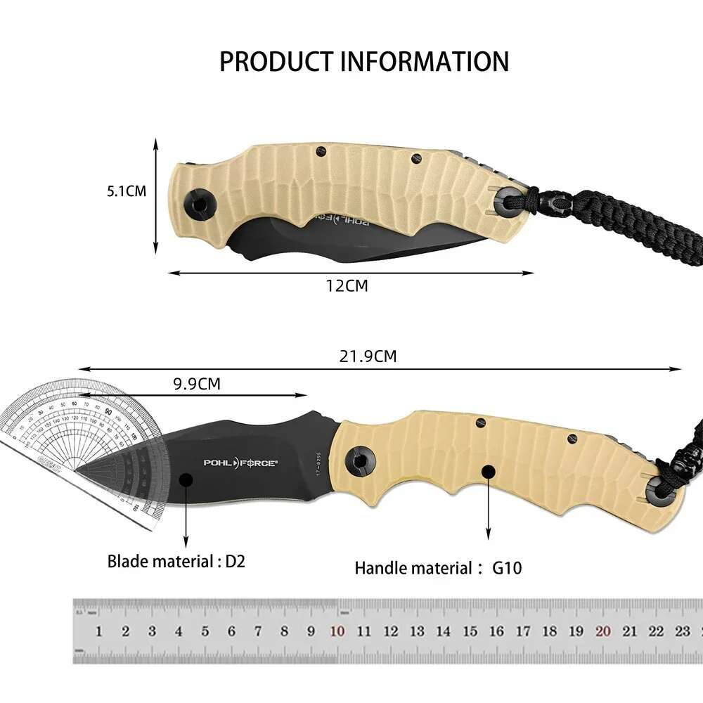Eent Pohl Force Bd1 Utility Pocket Folding D2 Blade G10 Handle Combat Tactical EDC Knives Outdoor Survival Tool
