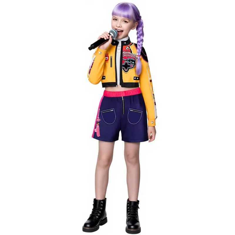 New K-POP Demon Hunter Cossplay Girls Costume Pop Singer Halloween Costume Kids Dress Up Stage Suit W251107 - view 4