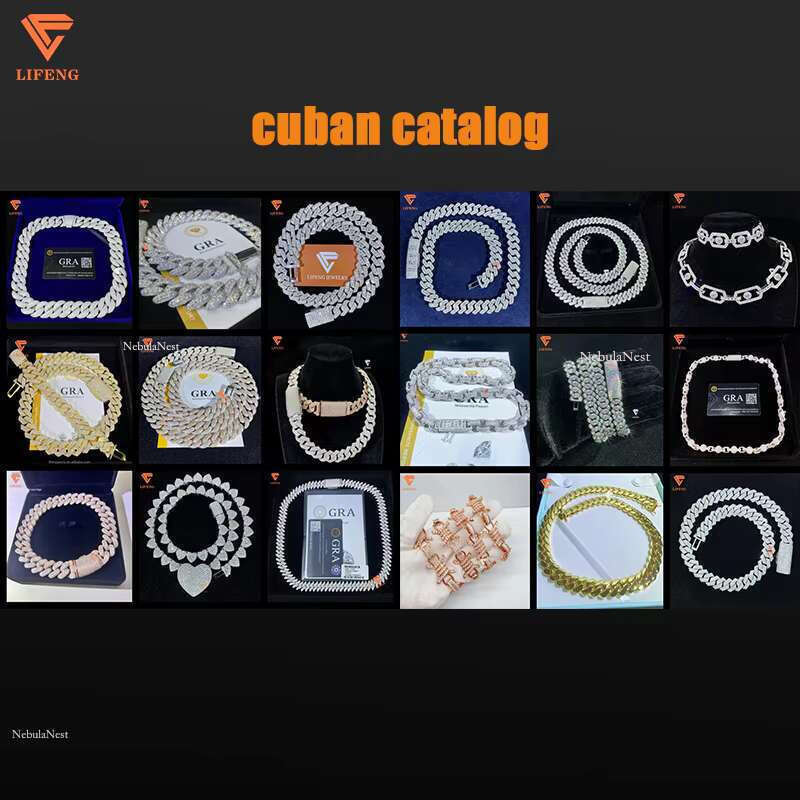 Rose Gold Sterg Sier Custom Cuban k Chain 20mm Vvs Moissanite Dia Ice Necklace Men Hip Hop Fine Chains Necklaces