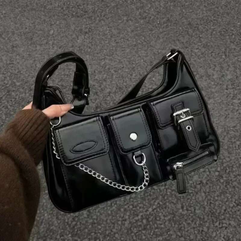 Punk Bolso Richme Mujer Fashion 2025 Trend New Design Chains Crossbody Shoulder Haruku Y2k PU Individuality Ladies Bags