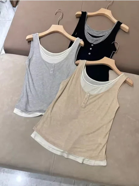 Womens Lyocell Mini Round Neck Tank Top 250407