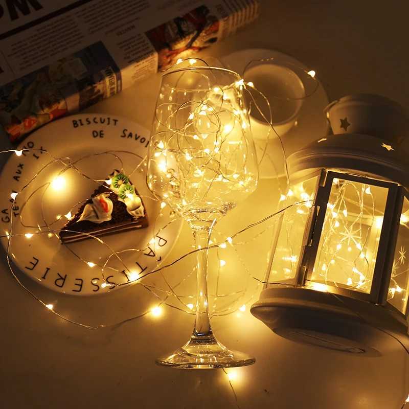 2M 5M 10M LED String lights Silver Wire Christmas Garlands Festoon led Fairy Light Christmas Decorations for Home Room Tree W251107