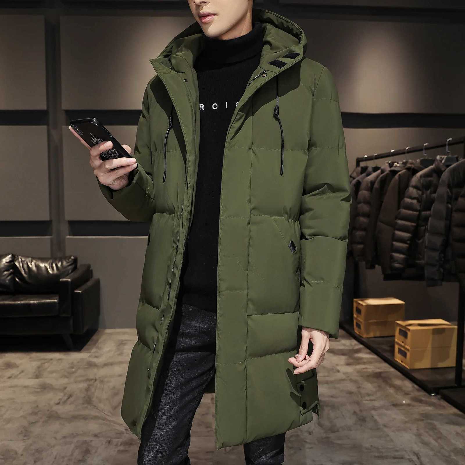 New Fashion High Quality Long Cotton-padded Coat Warm Simple Solid Color Thin Look High Trend All Quality Fabric ComfortableT251107