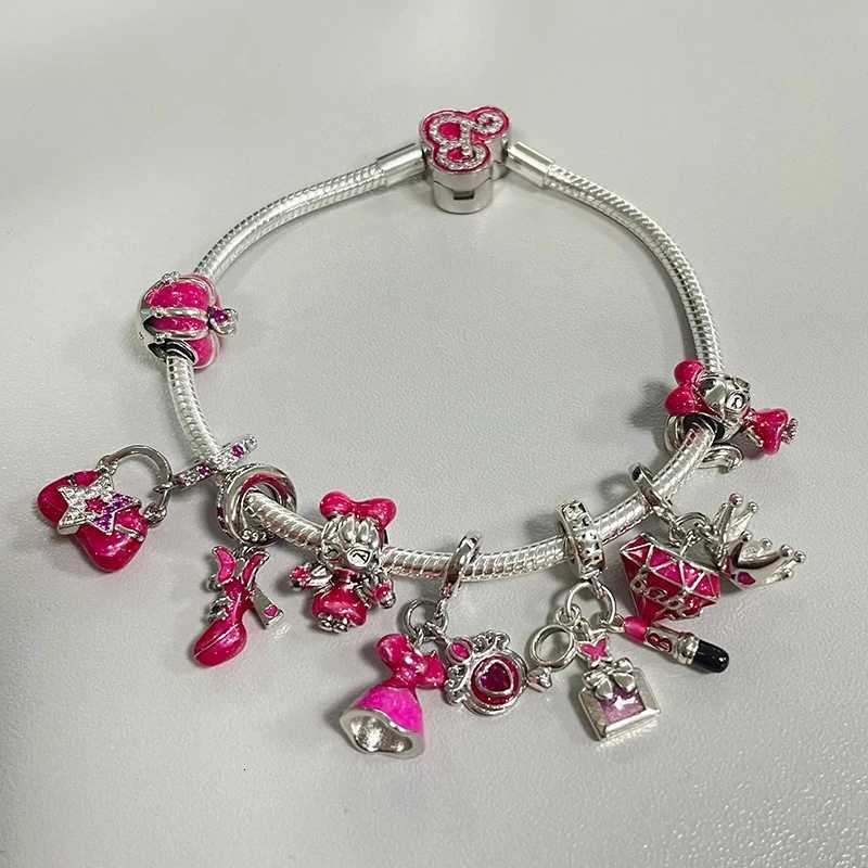 925 Sterling Silver Princess Skirt Bags Pink Series Heart Charms Beads Fit Womens 925 Original Bracelets DIY Jewelry Hot GiftsXJ251107