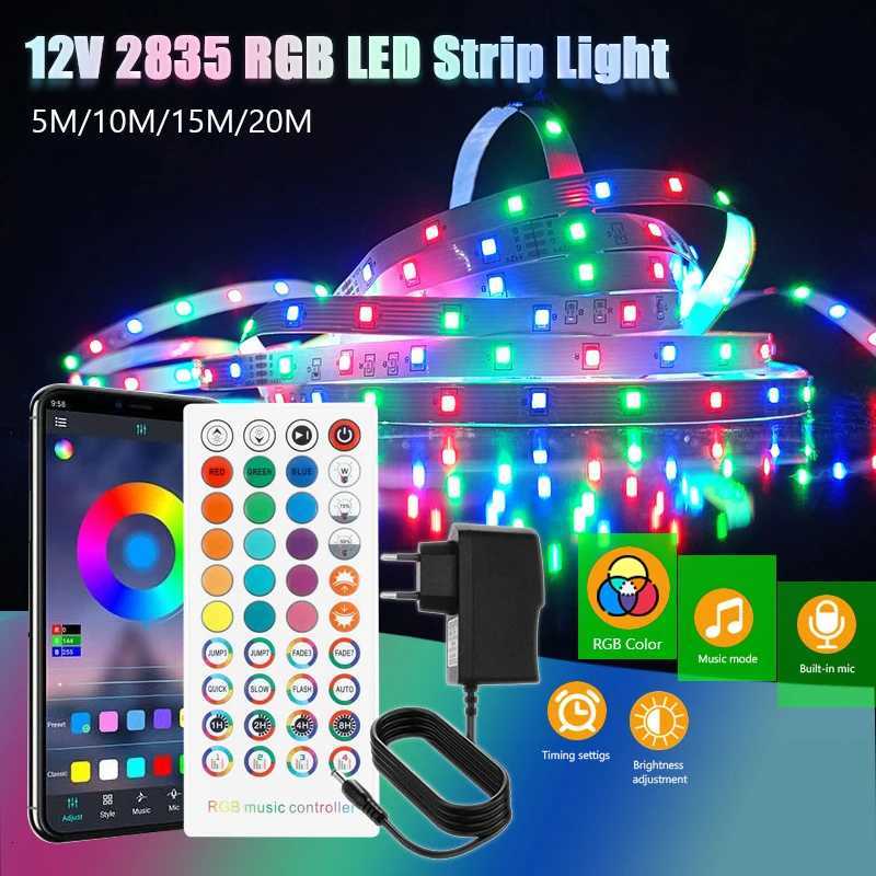 2835 RGB LED Neon Strip Lights Music Sycn APP Control Lights Flexible Lights Kitchen Party Ambient Lights Holiday Decor Lights W251107
