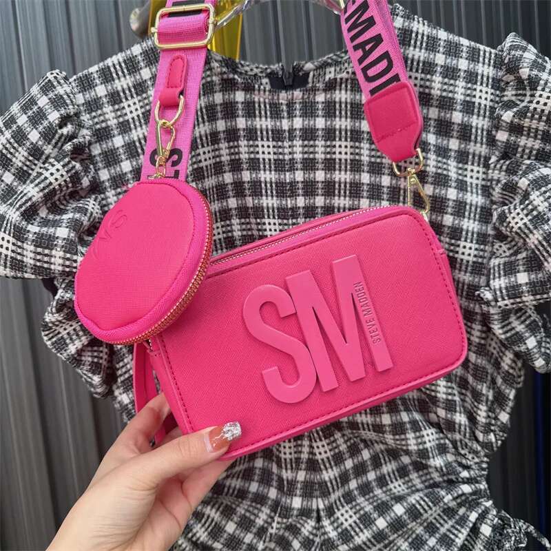 Spring/Summer New Fashion Camera With Wide Shoulder Strap, Lettering, Small Square Bag, Crossbody Bag