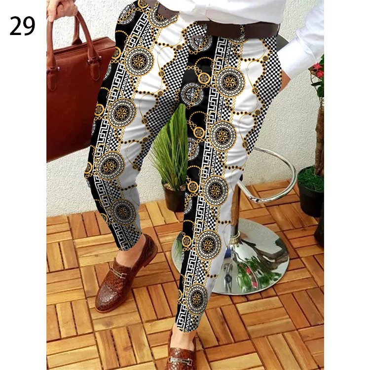 Designer mens Pants Fashion Luxury Casual Slim Print Sport Pant high Street party mens pencil trouser Hip Hop S-3XL