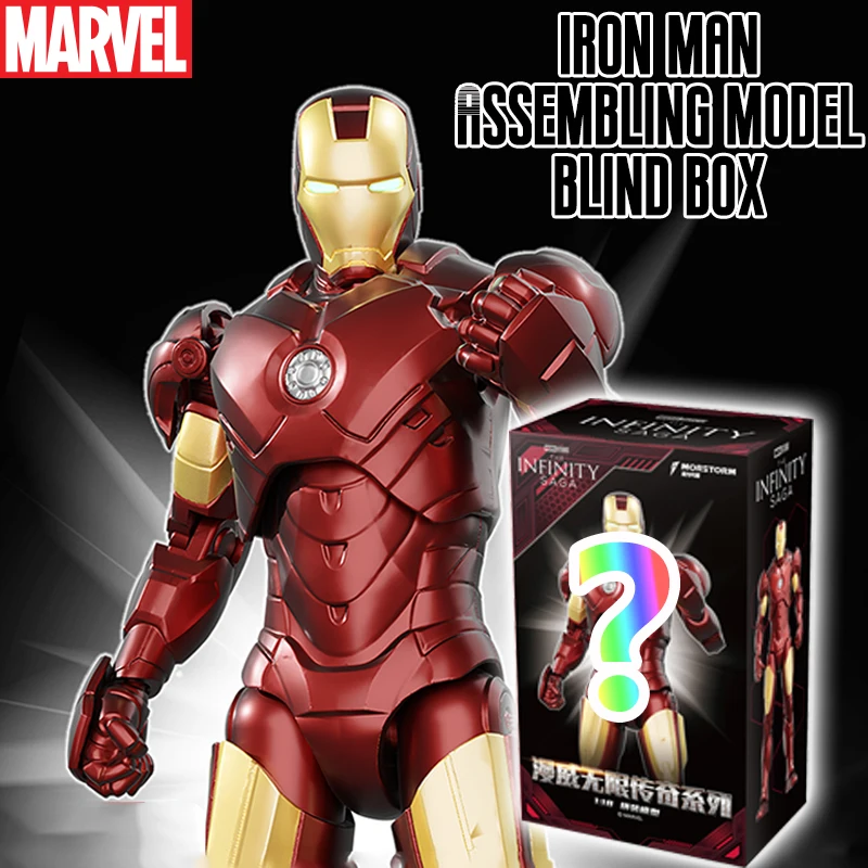 Marvel Avengers Mystery Blind Box Action Figure Set with Iron Man MK3/Captain America/Spider-Man Collectible Toy with Display Stand Bulk Wholesale Sup