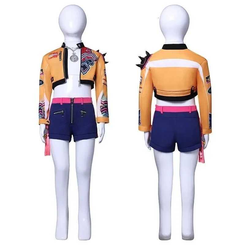 Kids Kpop Demon Rumi Zoey Mira Cosplay Huntrix Hunters Costume For Girls Clothes Group Idol Roleplay Halloween Carnival Suit Z251107