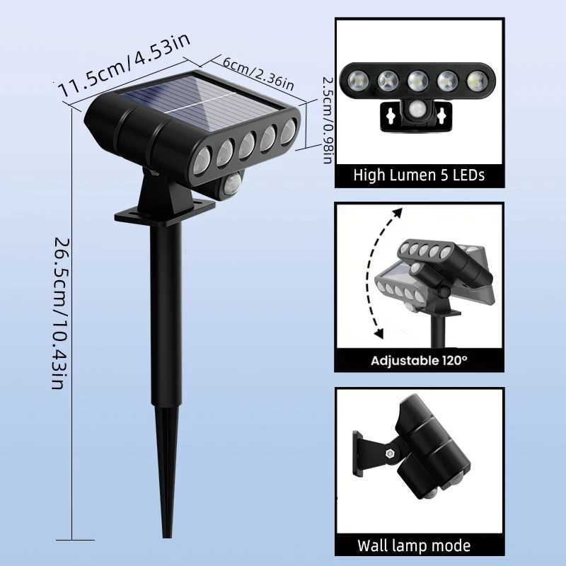Solar Pathway LED Garden Festival Lights Outdoor Energy-Efficient Semi Flush Mount Lamps for Walkway Driveway Landscape Camping W251107