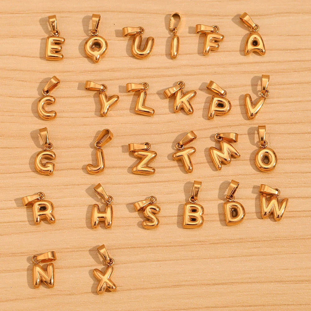 E Bbelle Mini Bubble 26 Letter Pendant Tar Free Stainless Steel Charm 18K Gold Plated Keychain Jewelry Accessories 250325