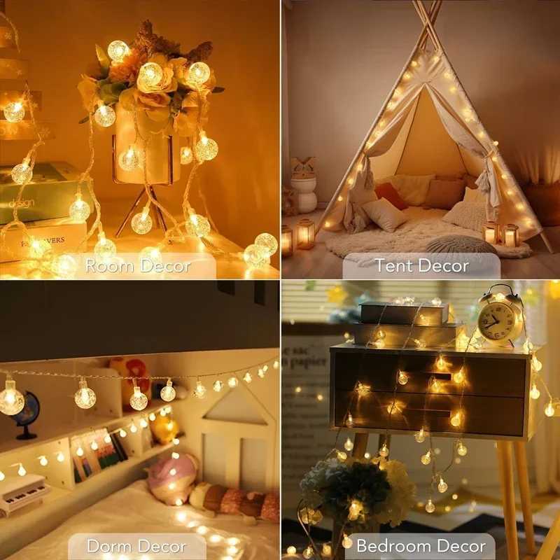10m 80LEDs Globe String Lights Battery Operated Fairy Light String with 2 Lighting Modes for Indoor/outdoor Festival Holiday W251107