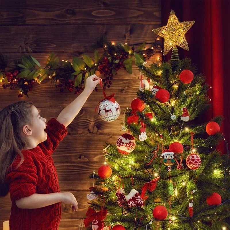 Star Tree Topper with 20 LED Lights String Metal Silver/gold Lighted Treetop Ornament Battery Operated for Christmas Tree Decor W251107