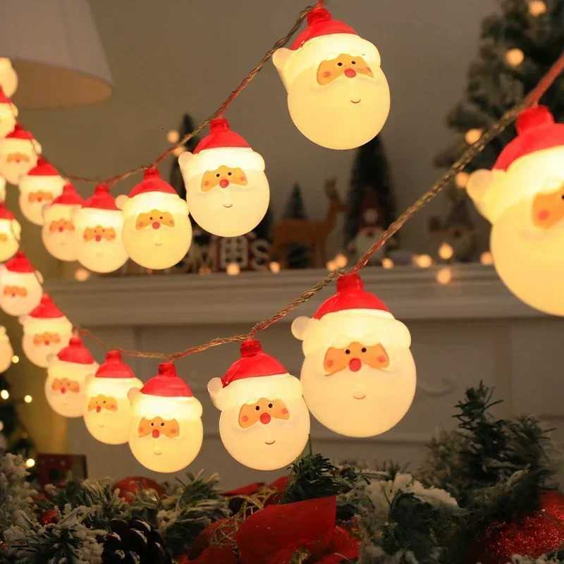 Christmas Decorative String Lights Battery Powered LED Garland Santa Claus Snowman Bear New Years Christmas Party Decor Light W251107