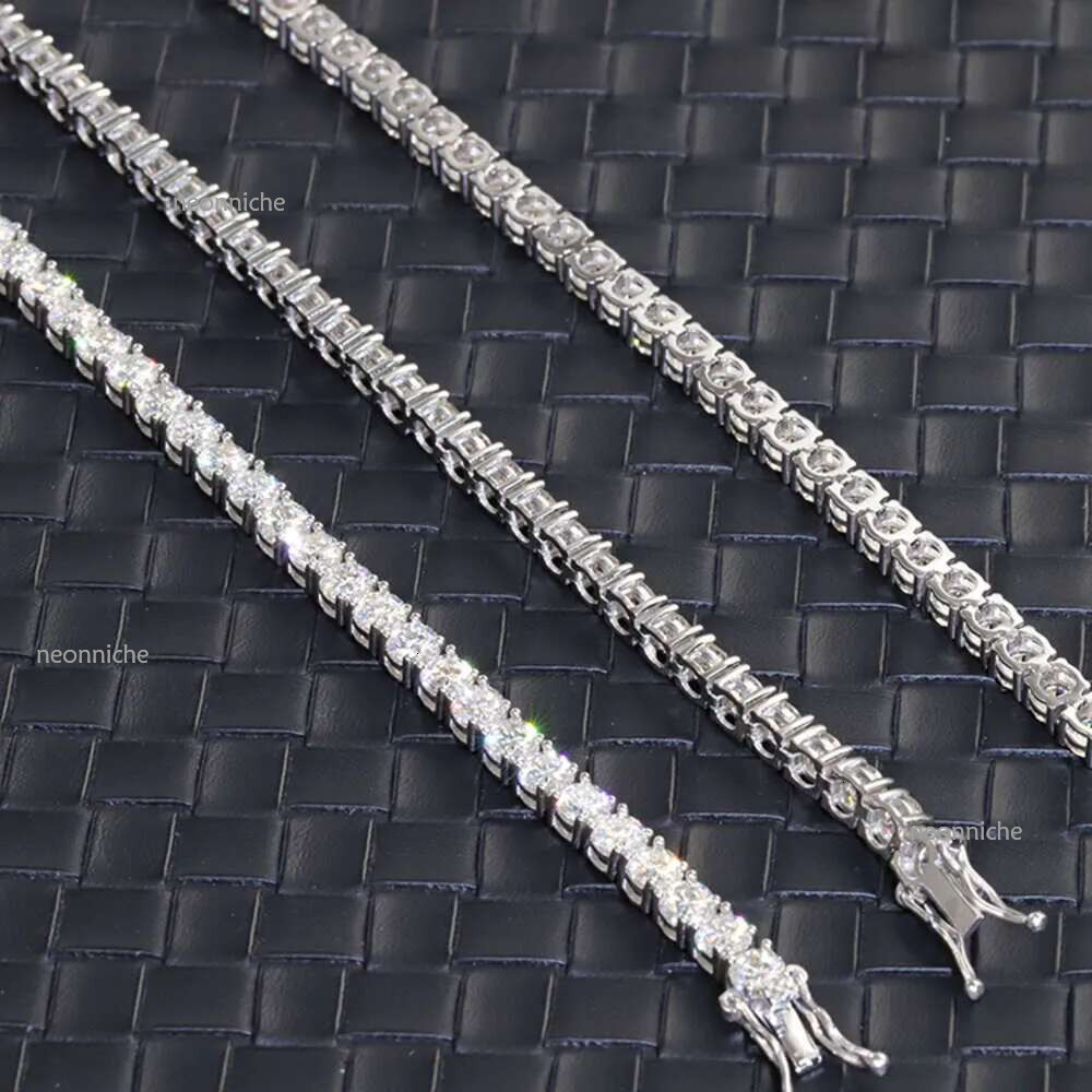 Designer Mosan Dia bracelets cuban k for men women sterg sier vvs iced out moissanite tennis bracelet 4mm Jewelry chain f8