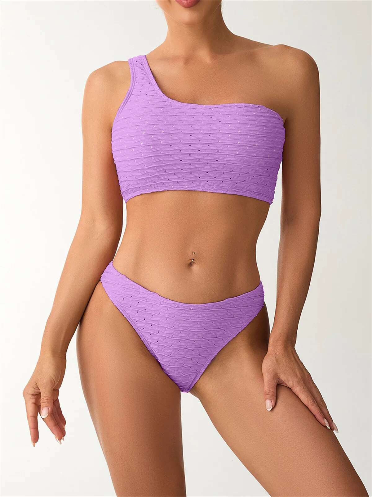Dongdumaoyi Sexy One Shoulder Bikinis Sest Women Push Up Beach Bathing Suit High Waist Swimsuit Summer Holiday Two Piece Swimwear