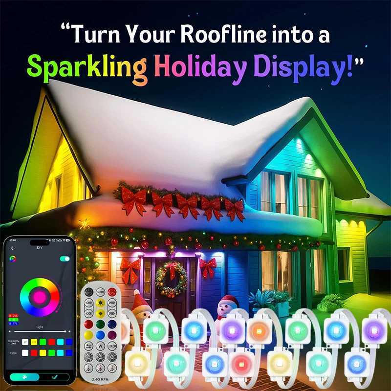 MIMIRGB Eaves Lights Permanent Outdoor LED Light String Strip APP Smart DlY Auto Scene Lighting Effects Christmas Holidays Decor W251107