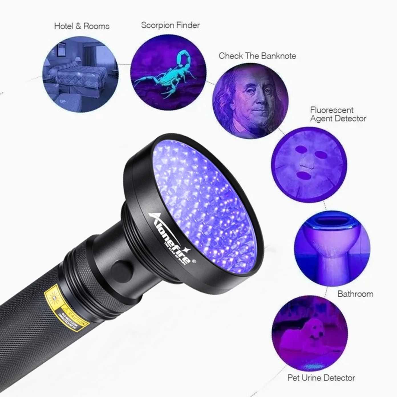 New 100LED 395-405 UV Flashlight Powerful Ultraviolet Curing Torch Money CatDog Pet Stains Scorpion Fluorescent ink Marker lightW251106