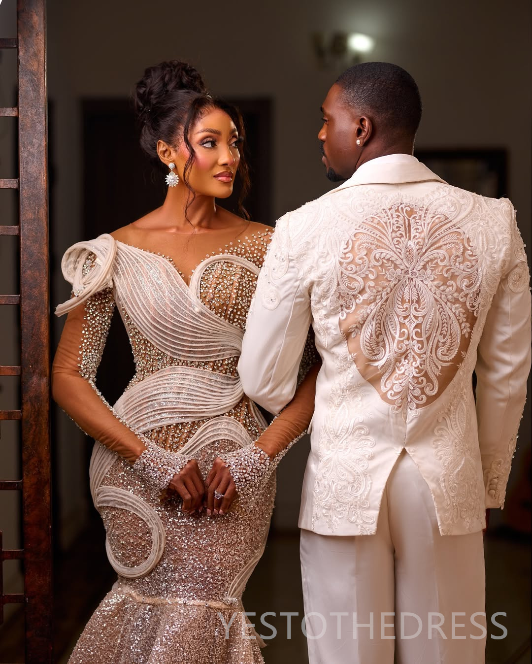 2026 Plus Size Mermaid Prom Dress Evening Dresses Formal Gowns For Special Occasions Illusion Sheer Neck Beaded Lace Crystals Sequined Birthday Dress 