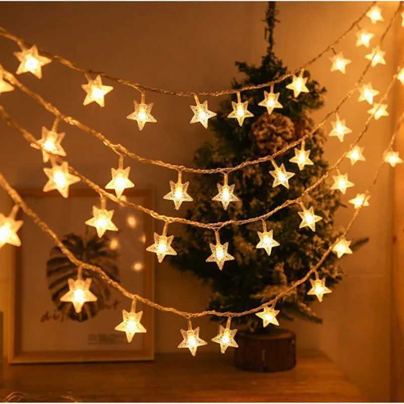 LED String Lights Outdoor Star Chain Lights Garland Lights Bulb Fairy Lights Party Home Wedding Garden Christmas Decor W251107