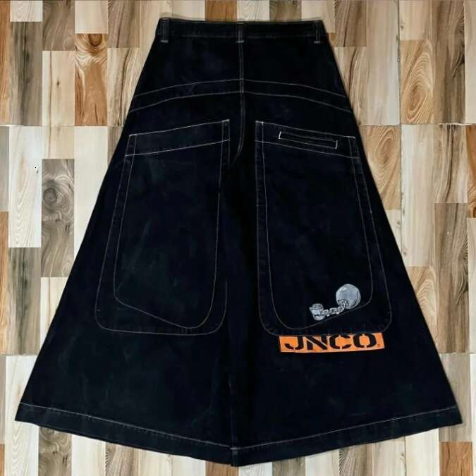 JNCO hip-hop loose jeans men's Gothic high waist wide leg pants streetwear