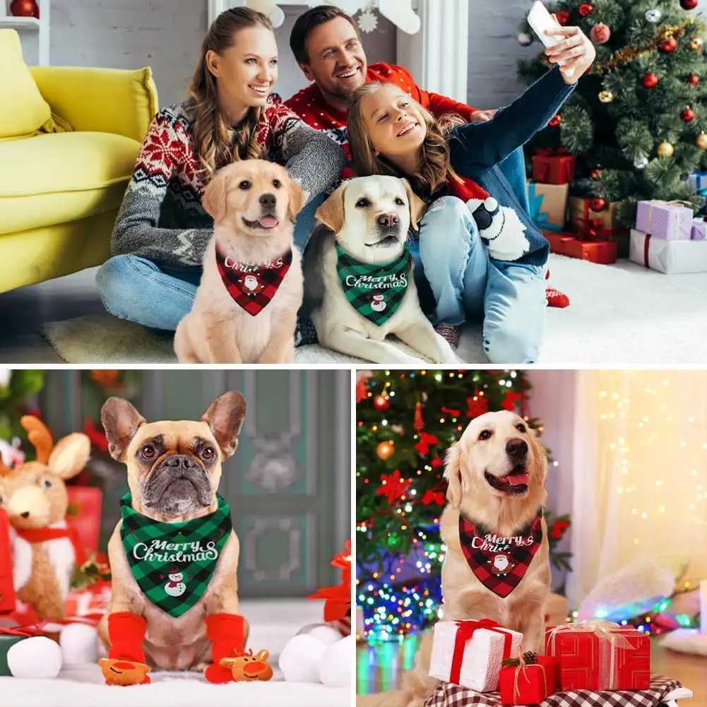 High Quality Christmas pet triangle scarf dog Bandanas Saliva towel used for holiday party decoration suitable for small to large dogs T250407