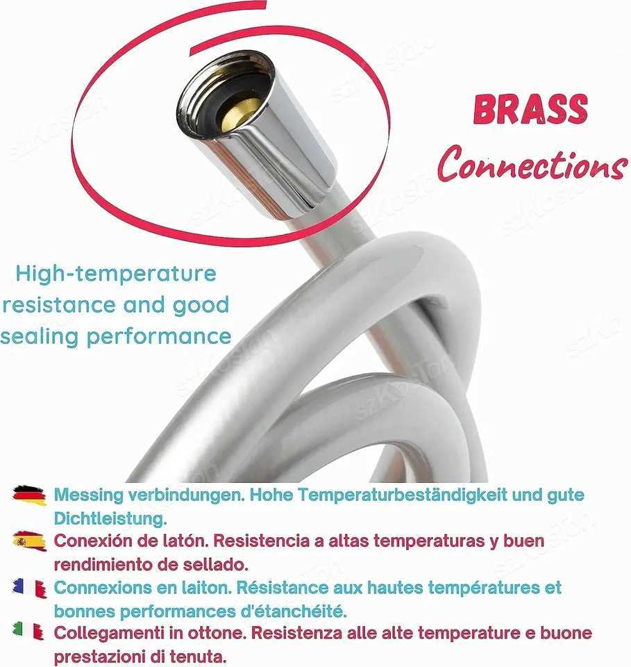 1/15/2m PVC High Pressure Silver Smooth Shower Hose For Bathro Handheld ible Plumbing Anti Winding GI/2 Universal Y251107