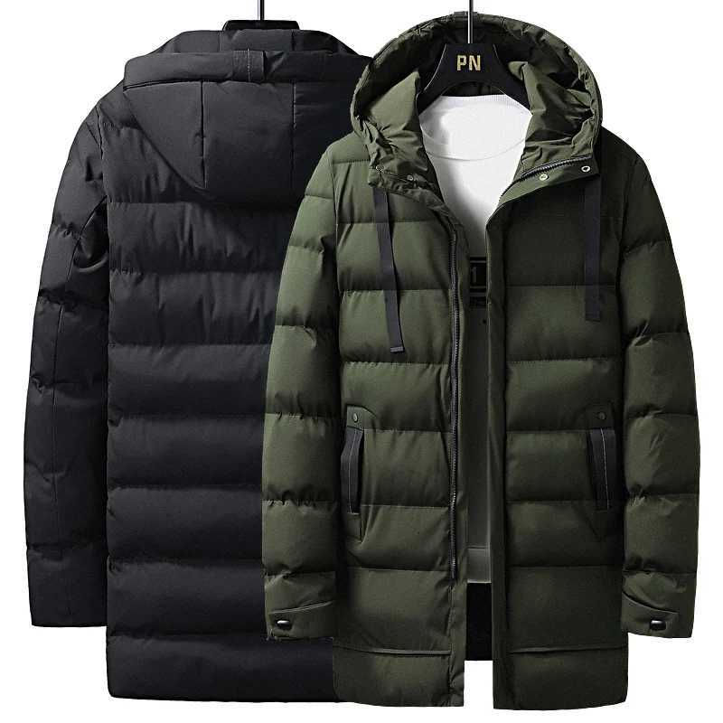 Puffer Jacket Men Thick Warm Winter Jackets Hooded Long Coats Fashion Casual Cotton Padded Parkas Man Outwear Clothing TopT251107