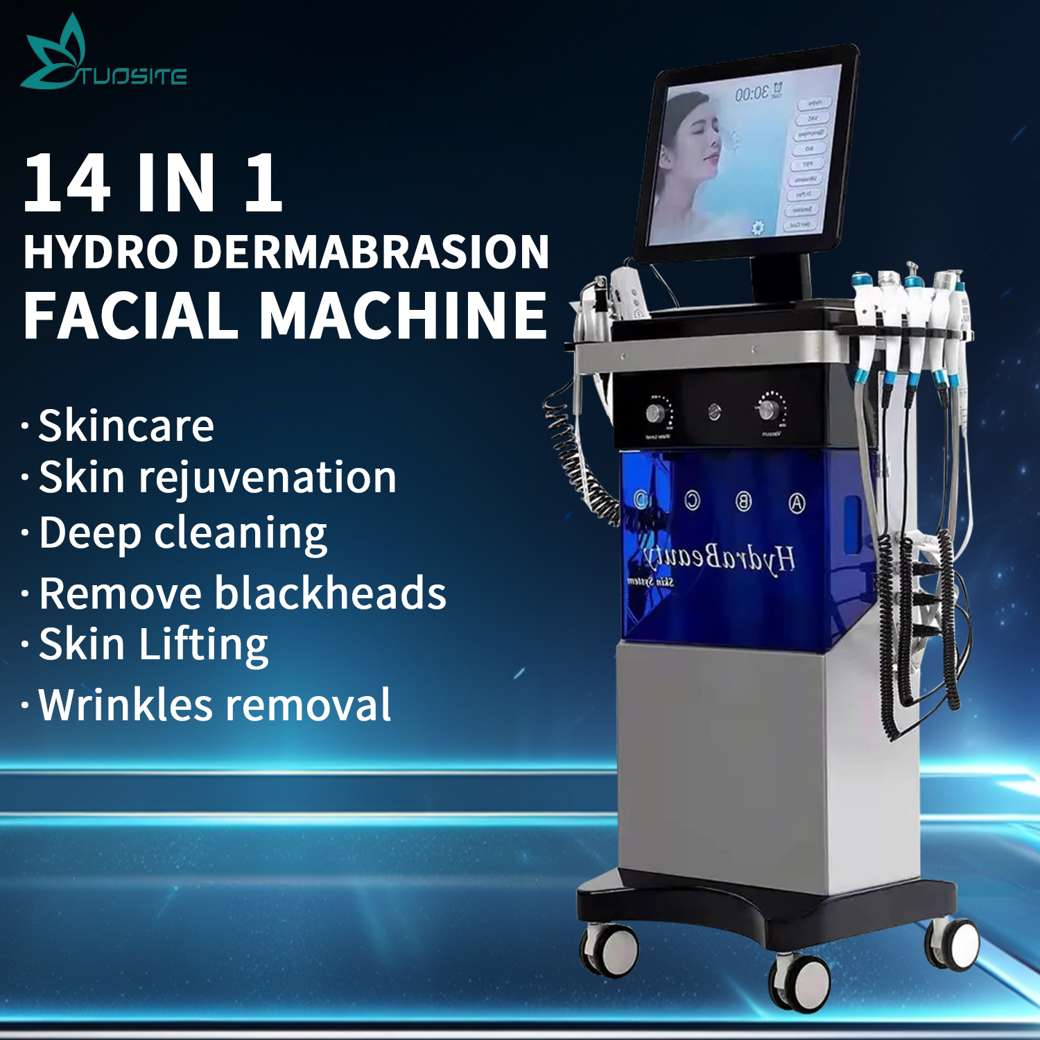 14 in 1 Cleaning Hydro Microdermabrasion Oxygen Jet Aqua Peeling Facials Skin Care Hydra Dermabrasion Facial Machine