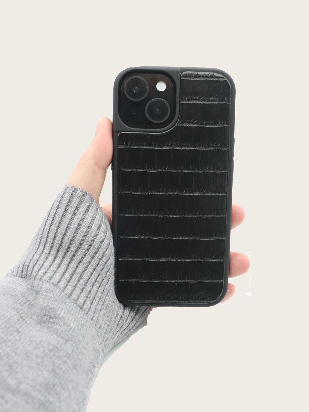 Fashionable and cool solid color PU leather dustproof and shockproof technology phone case suitable for iPhone 16 15 14 13 12 C251107