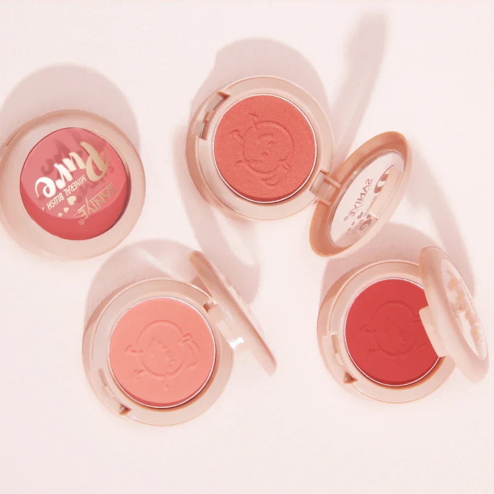 Girls powder blusher peach cream makeup palette cheek contour cosmetics Korean blush coloring blu 250325