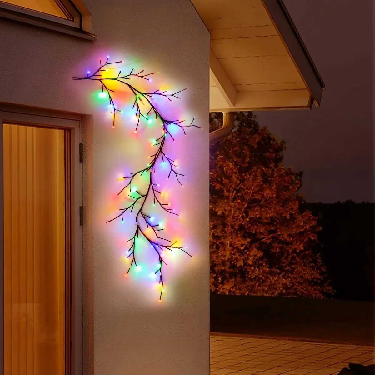 96LEDs USB Willow Vine LightsDIY Outdoor Waterproof String LightsWall Lamps For GardenPorchShopTerracePathway Decor W251107