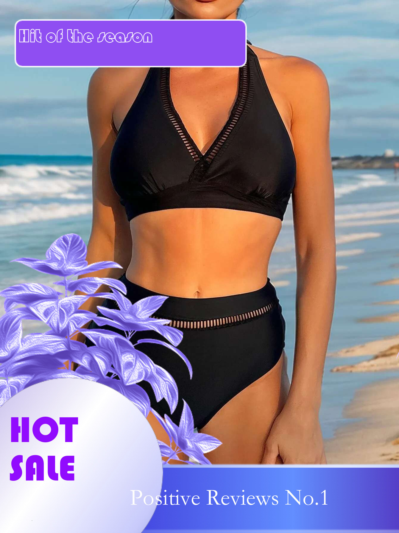 Dongdumaoyi Sexy Mesh Patchwork Bikini Set Women Black Halter Hollow Out Push Up Bra High Waist Swimsuit Beach Bathing Suit Swimwear